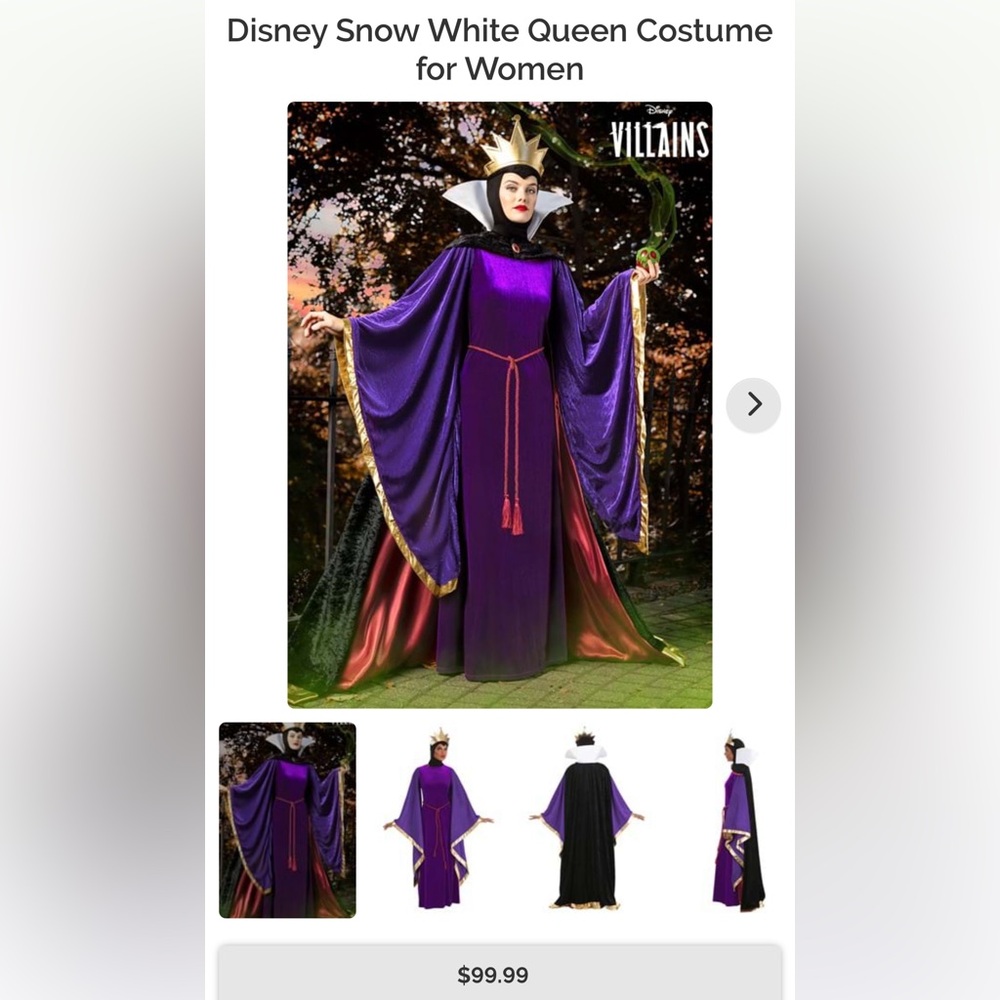 Disney Snow White Evil Queen Costume size small